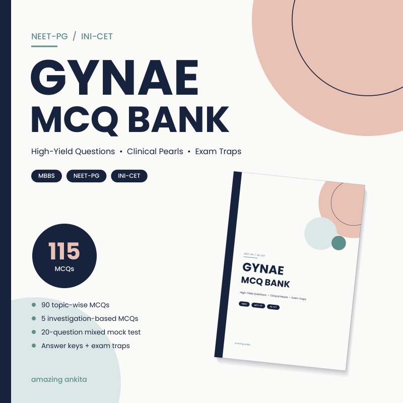 NEET-PG & INI-CET Gynaecology MCQ Bank – 100+ MCQs 