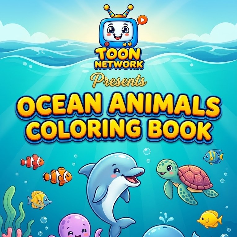 Ocean Animals Coloring Book for Kids Ages 3–8