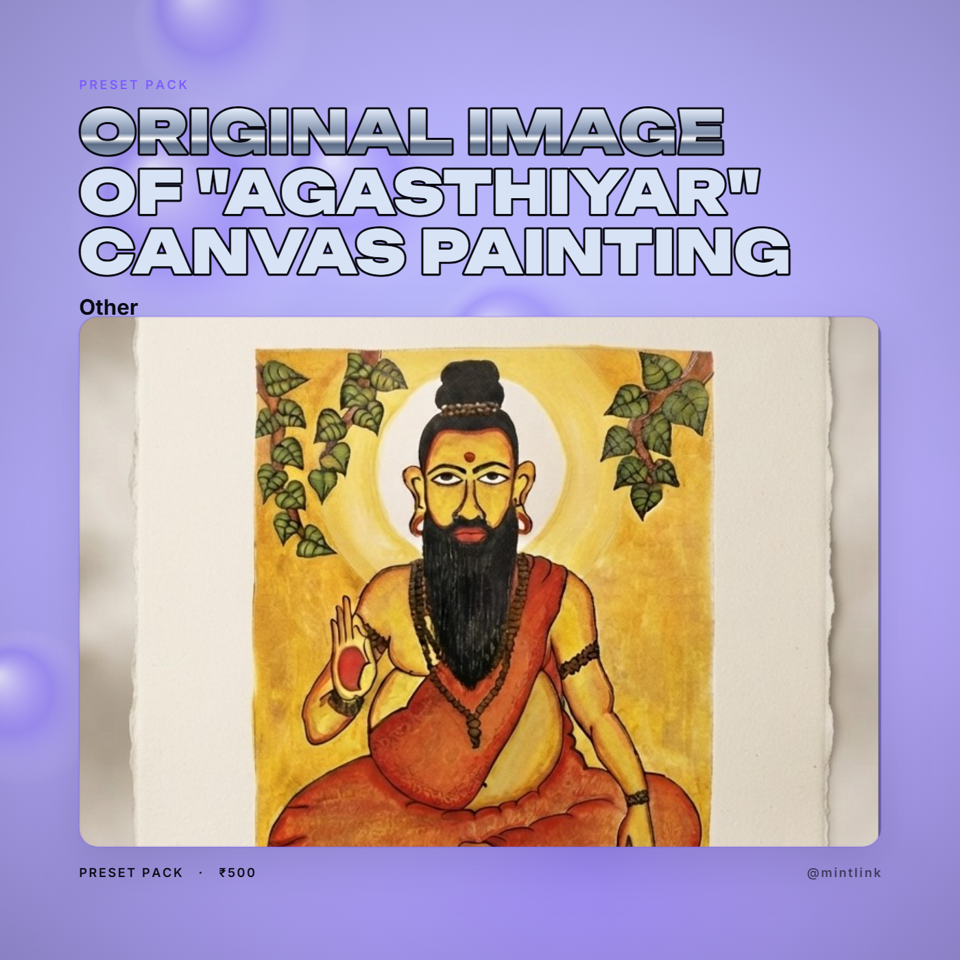 Original Image of "Agasthiyar" Canvas painting