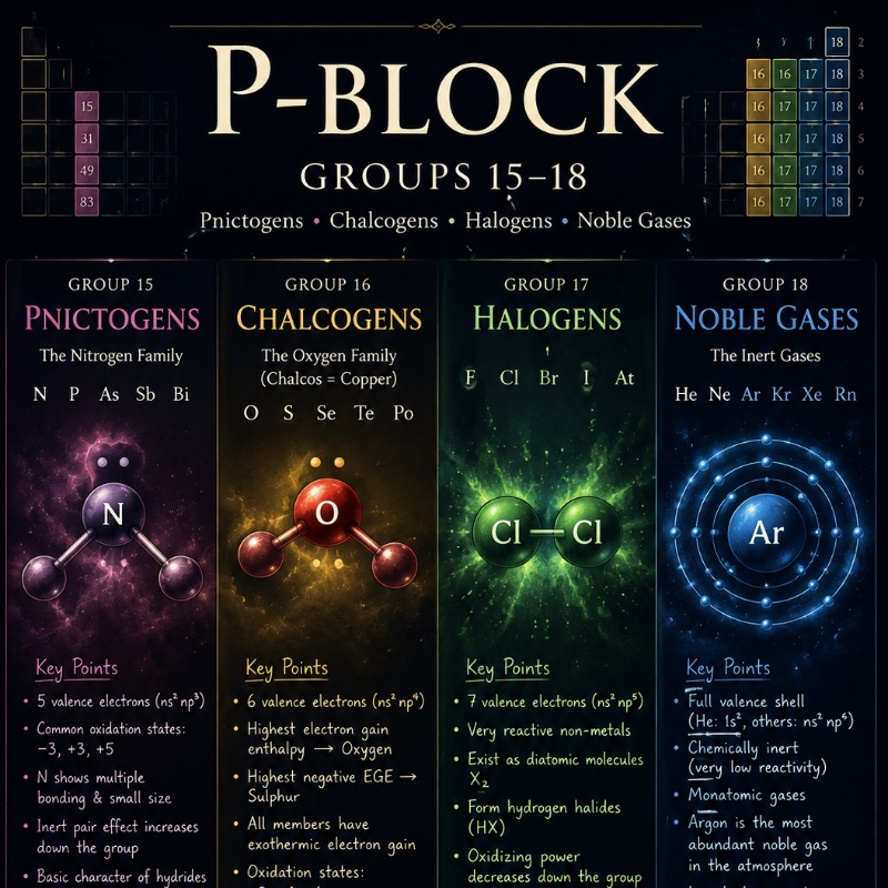 P-Block Elements Visualized: Groups 13-18 Trends & Exceptions (NEET/JEE Masterclass)