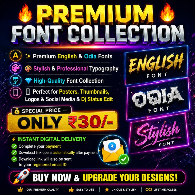 PREMIUM ENGLISH & ODIA FONTS