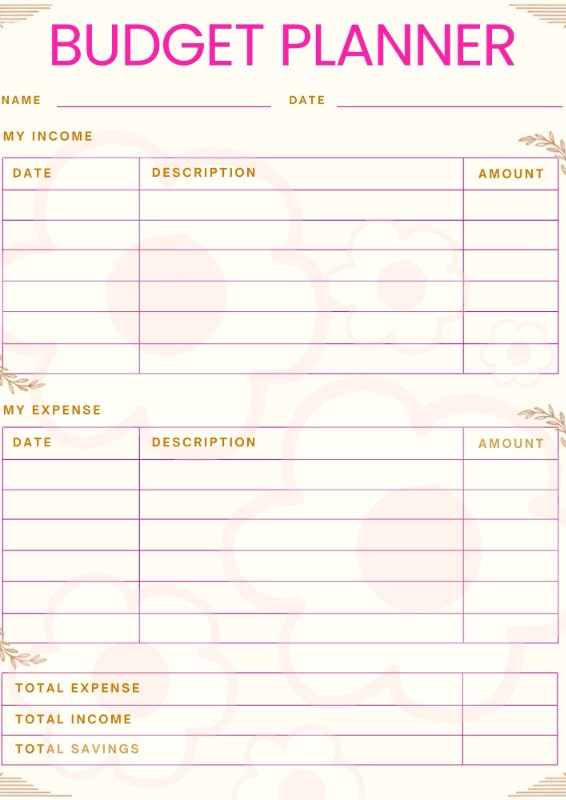 Printable Monthly Budget Planner | Income & Expense Tracker | Savings Planner