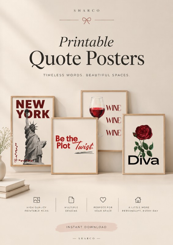 Printable Wall Art Minimalistic Posters Home Decor