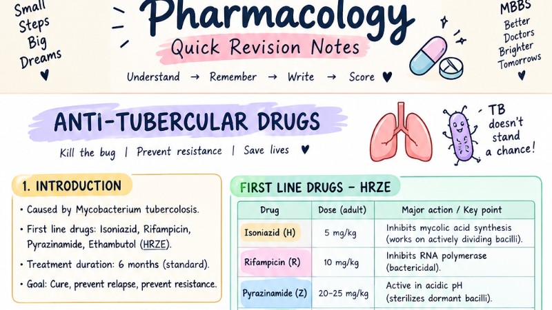 Quick revision notes (pharmacology)