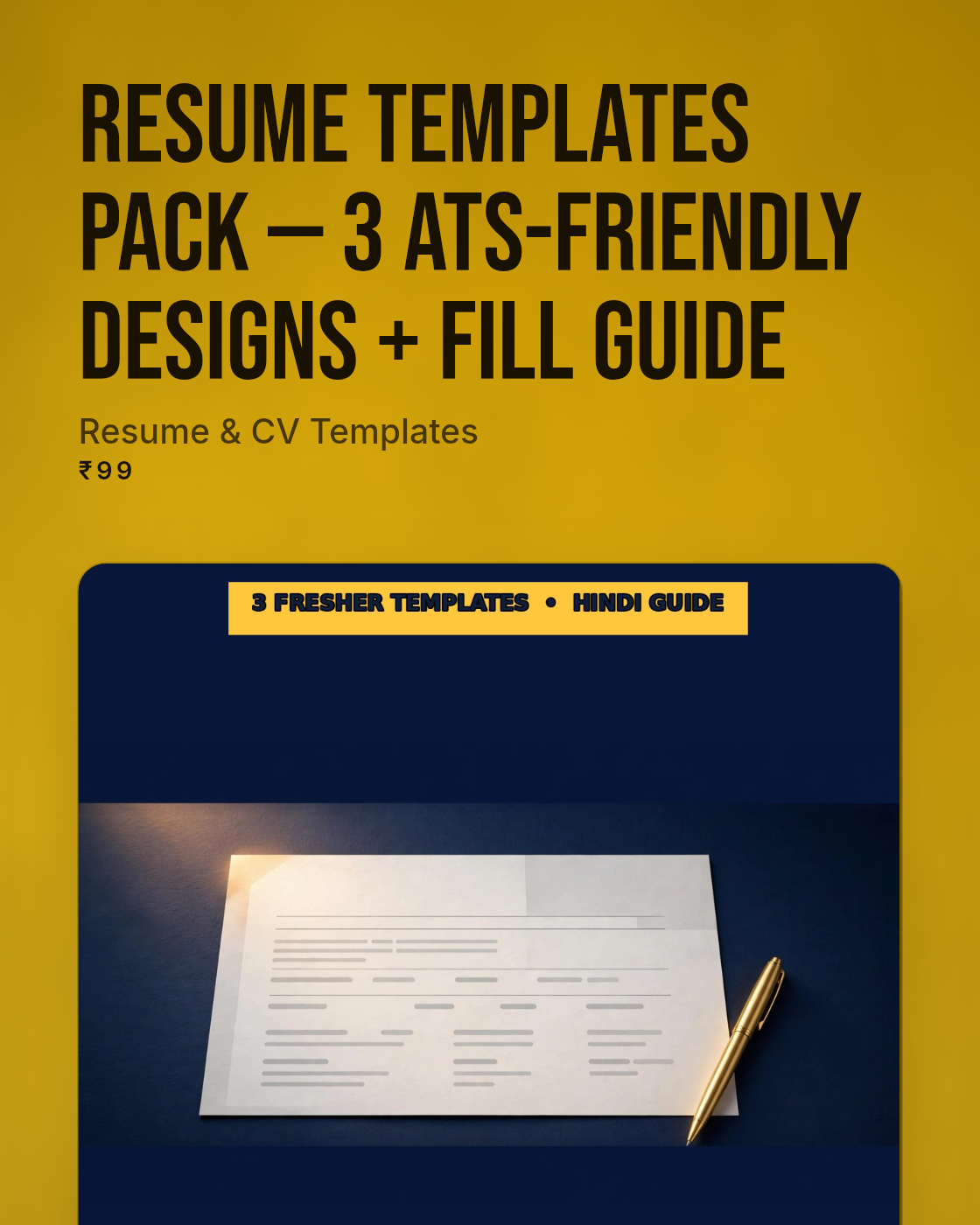 Resume Templates Pack — 3 ATS-Friendly Designs + Fill Guide