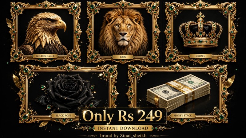 RISE RULE REIGN - The Royal Queen Empire Bundle | 5 Luxury Gold Posters - Boss Babe Wall Art