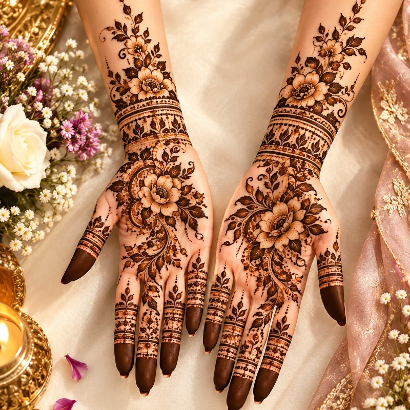 Royal Floral Mehendi – Luxury Bridal Henna Design