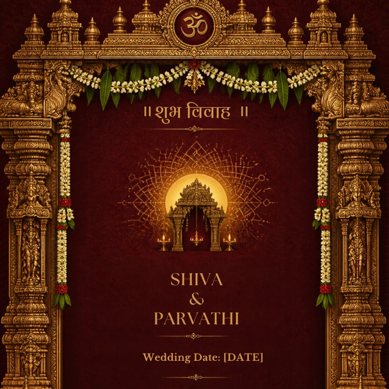 Royal Telugu Wedding Invitation