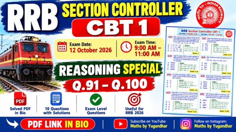 RRB Section Controller CBT 1 2026 – 100 Questions with Solutions PDF