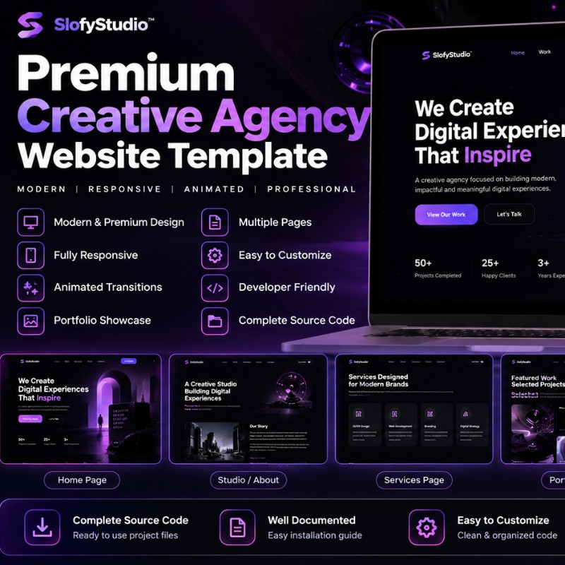 SlofyStudio – Premium Creative Agency Website Template