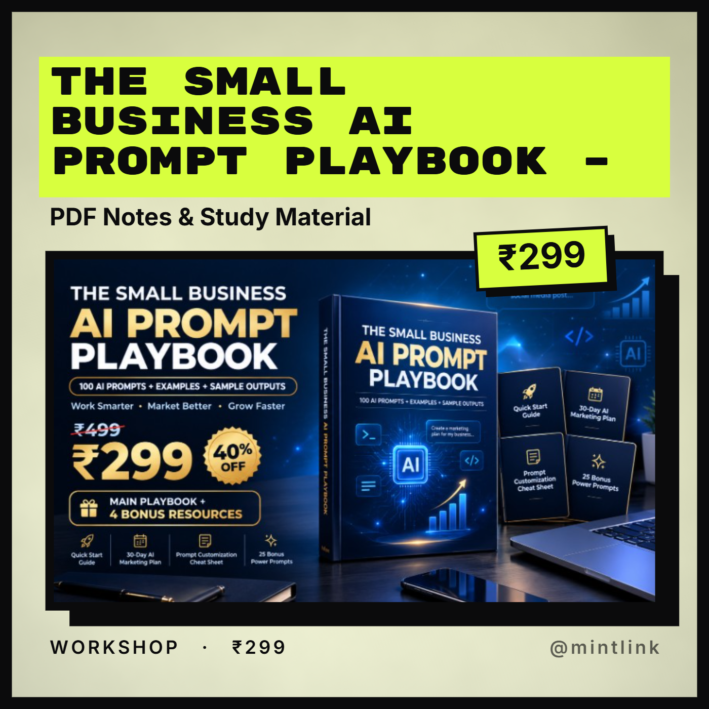 The Small Business AI Prompt Playbook – Complete AI Business Bundle