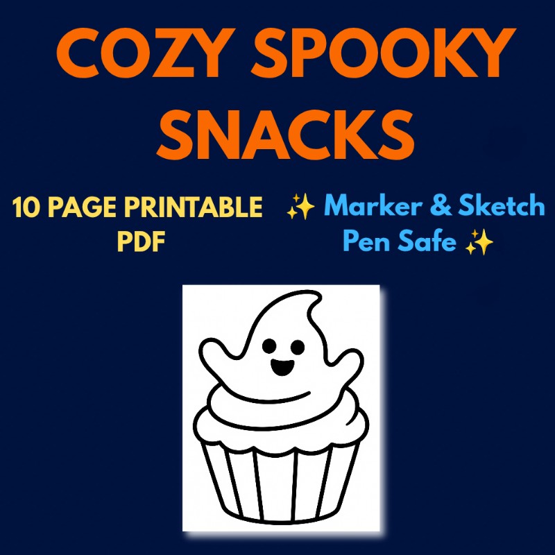 Spooky Cute Vibes: 10 Bold & Easy Printable Coloring Pages (Marker-Friendly)