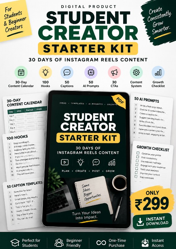 Student Creator Starter Kit - 30 Days of Reels Content