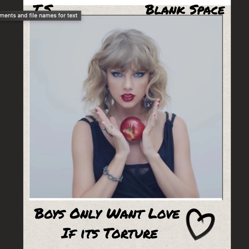 Taylor Swift Blank Space Poster