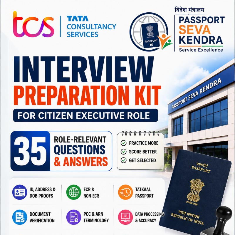TCS Passport Seva Kendra Interview Preparation Kit | 35+ Questions & Answers