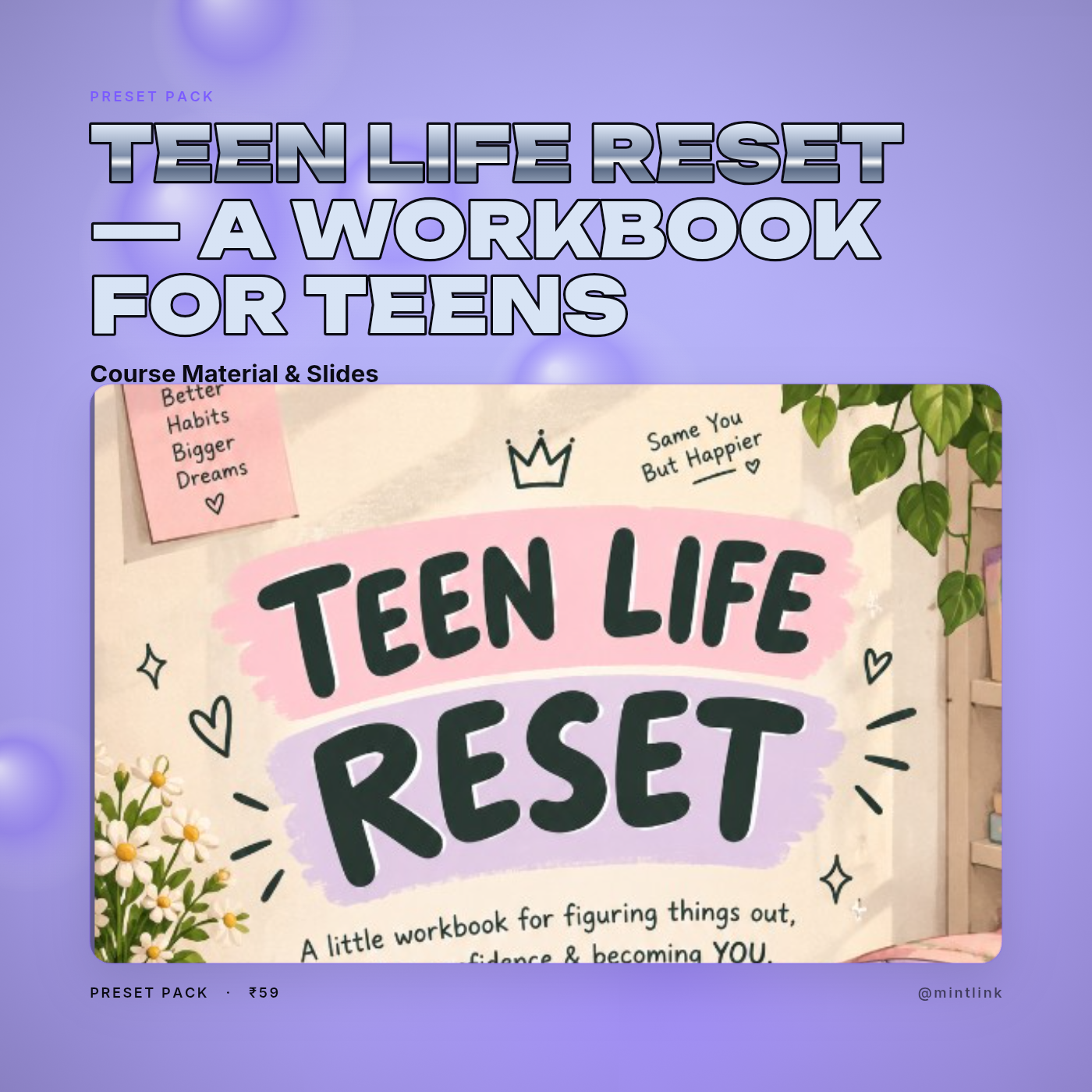 Teen Life Reset — A Workbook for Teens