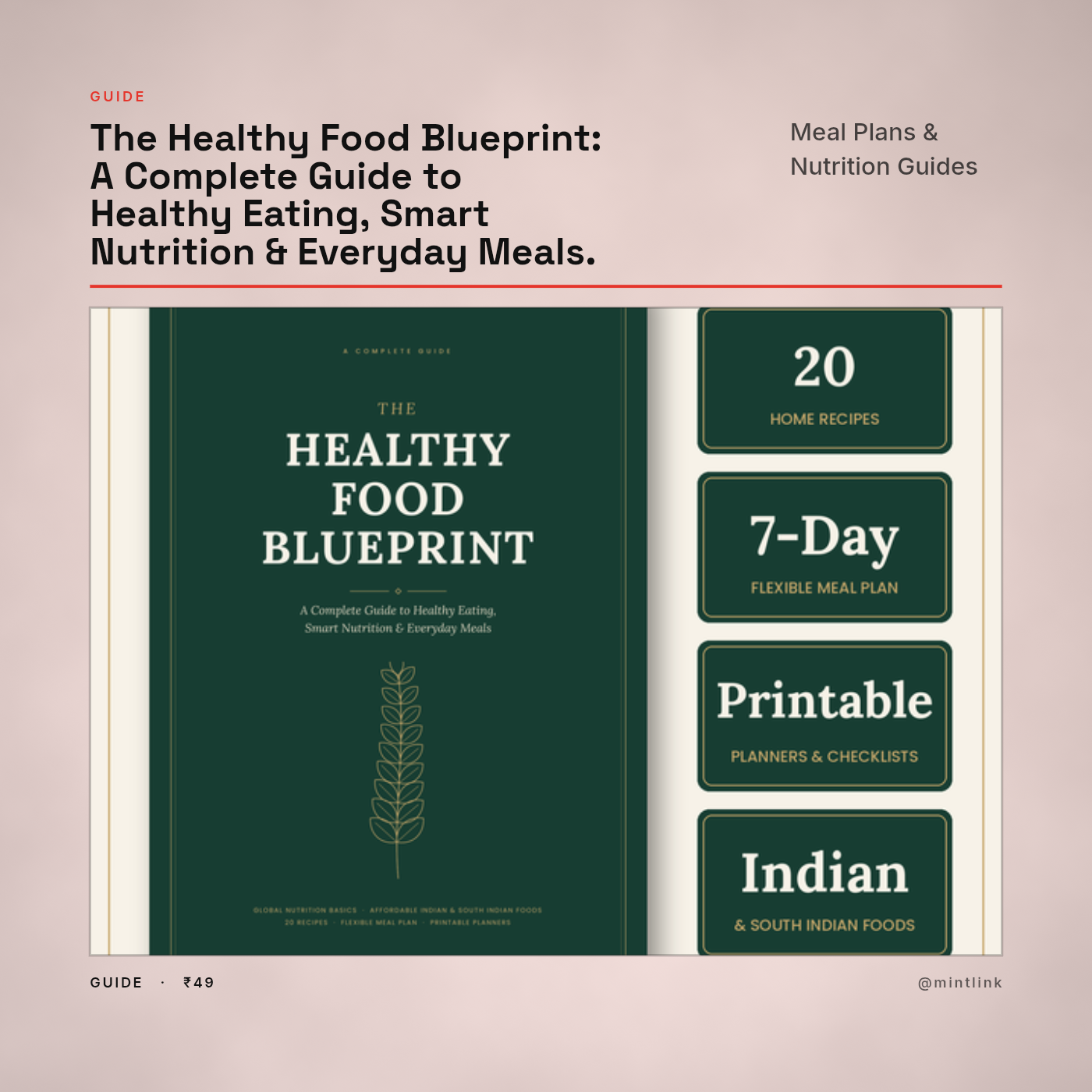 The Healthy Food Blueprint: A Complete Guide to Healthy Eating, Smart Nutrition & Everyday Meals.
