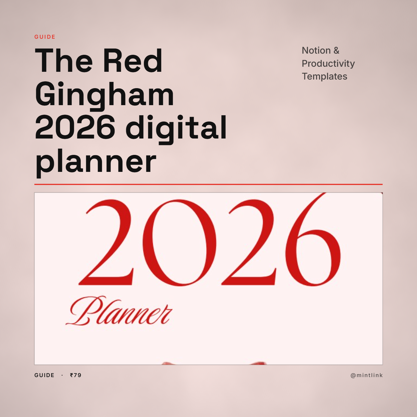 The Red Gingham 2026 digital planner