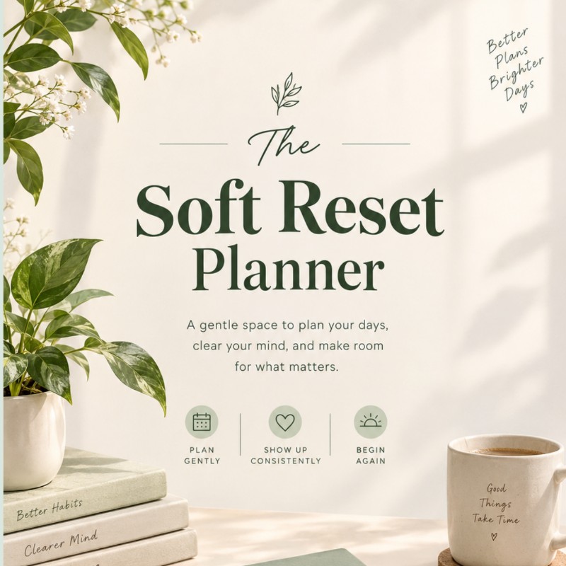 The Soft Reset Planner | Minimalist Printable Planner & Journal