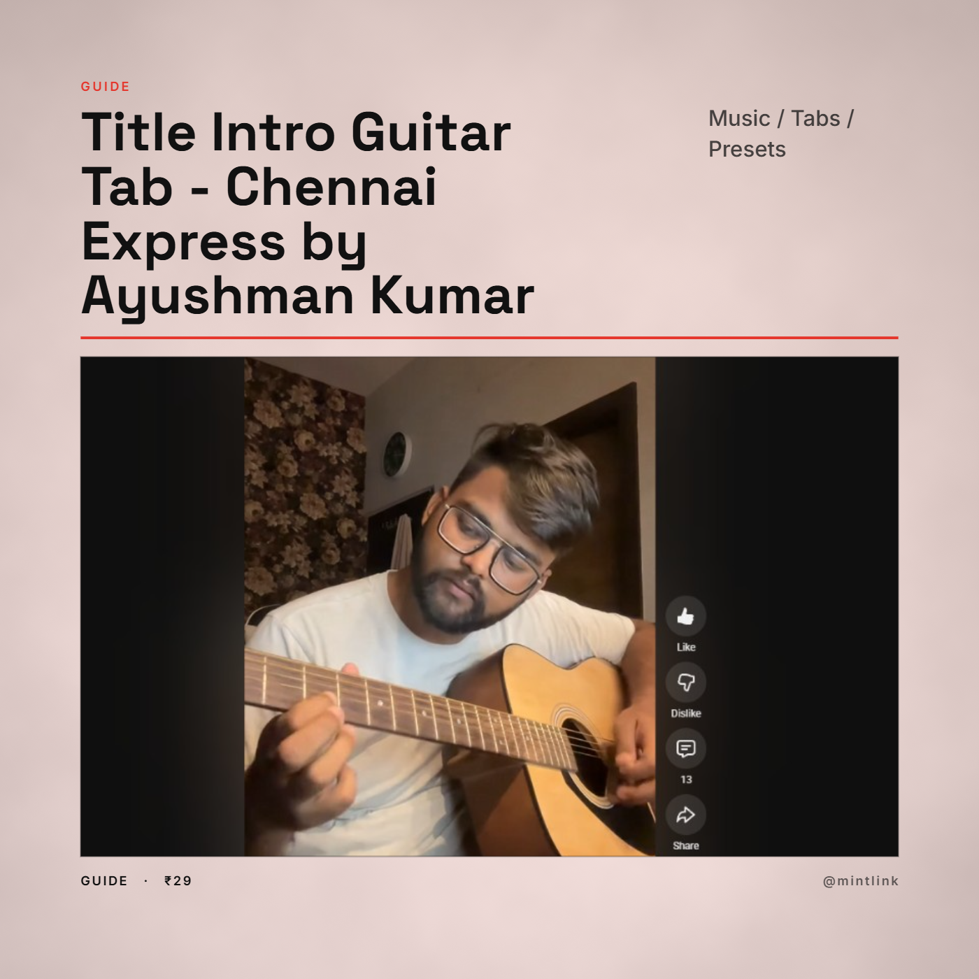 Title Intro Guitar Tab - Chennai Express by Ayushman Kumar