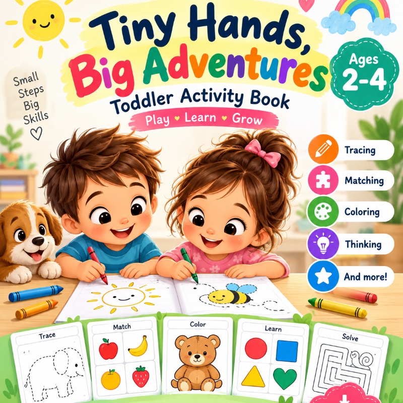 Toddler Activity Book Ages 2–4 | Printable Preschool Learning Activities | Screen-Free Fun
