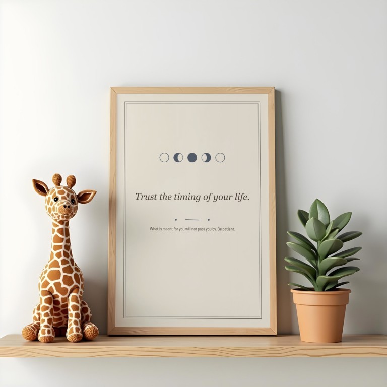 Trust the Timing of Your Life – Boho Moon Phase Wall Art Print