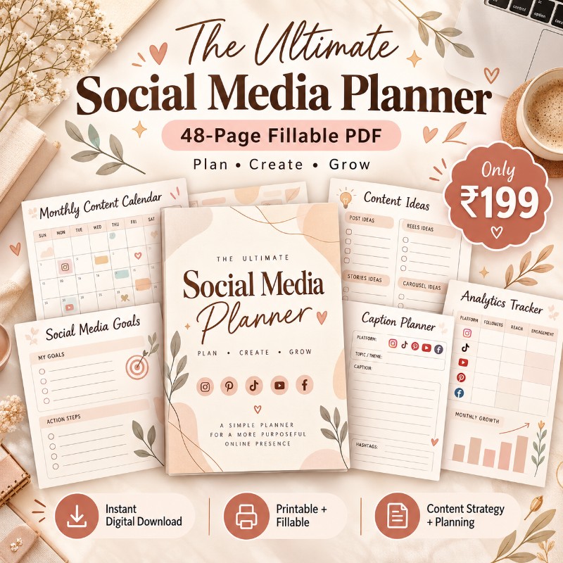 Ultimate Social Media Planner – 48-Page Digital Content Planner