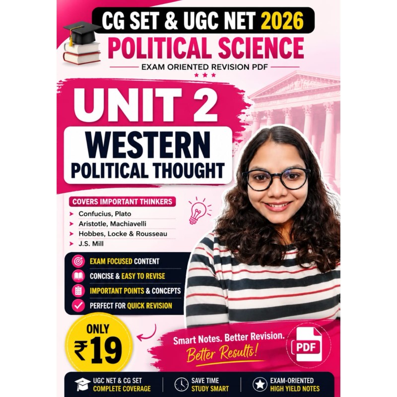 Unit 2 – Western Political Thought | CG SET & UGC NET 2026 Political Science Exam-Oriented Revision PDF
