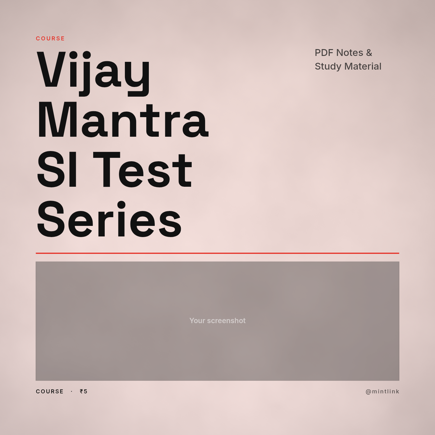 Vijay Mantra SI Test Series