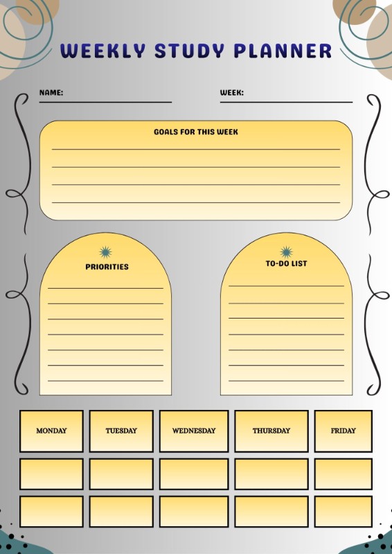 Weekly Study Planner | Student Productivity & To-Do List